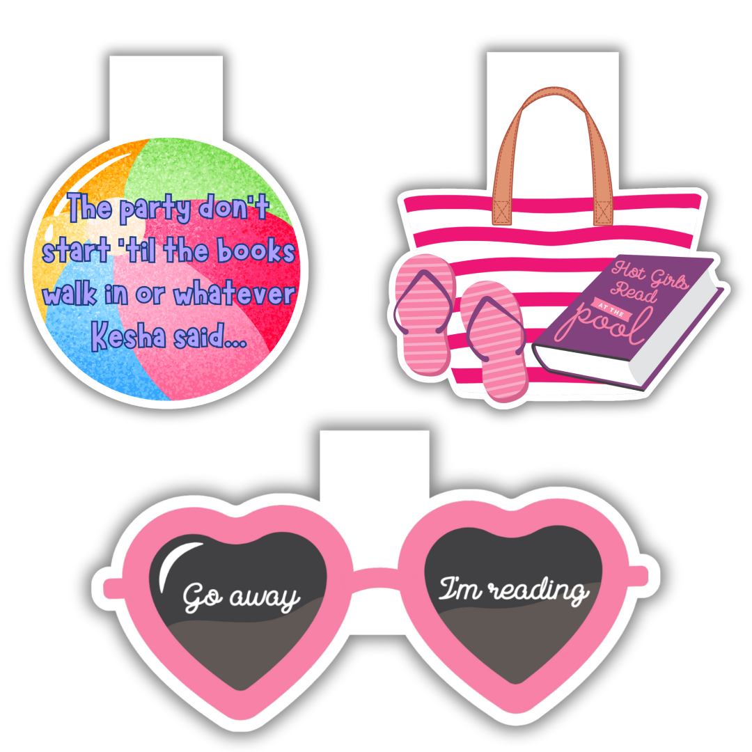 Pool Party Magnetic Bookmarks Set