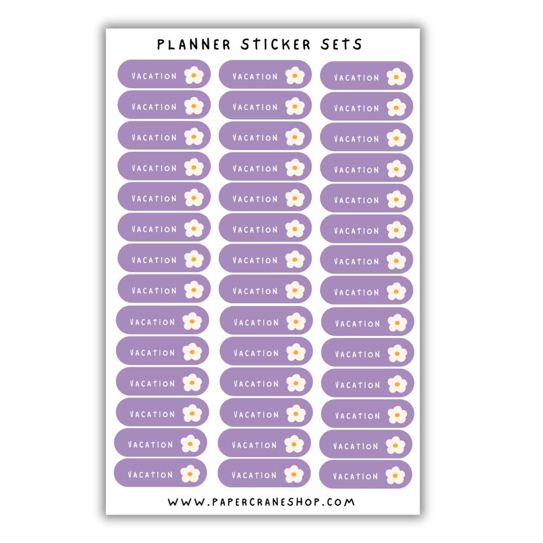 Cutesy Planner Sticker Set - Vacation