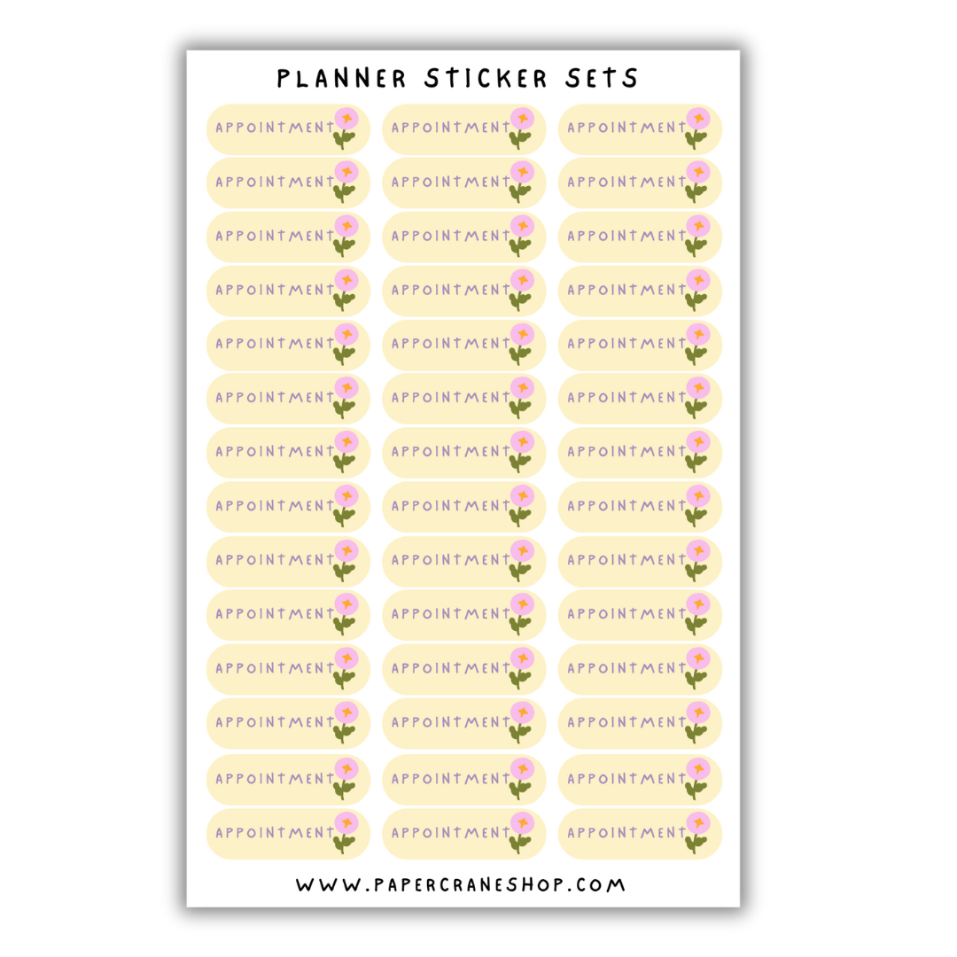Cutesy Planner Sticker Set - Appointment