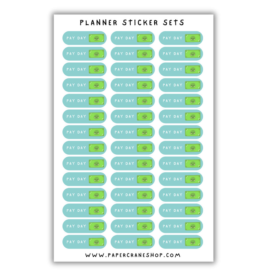 Cutesy Planner Sticker Set - Pay Day