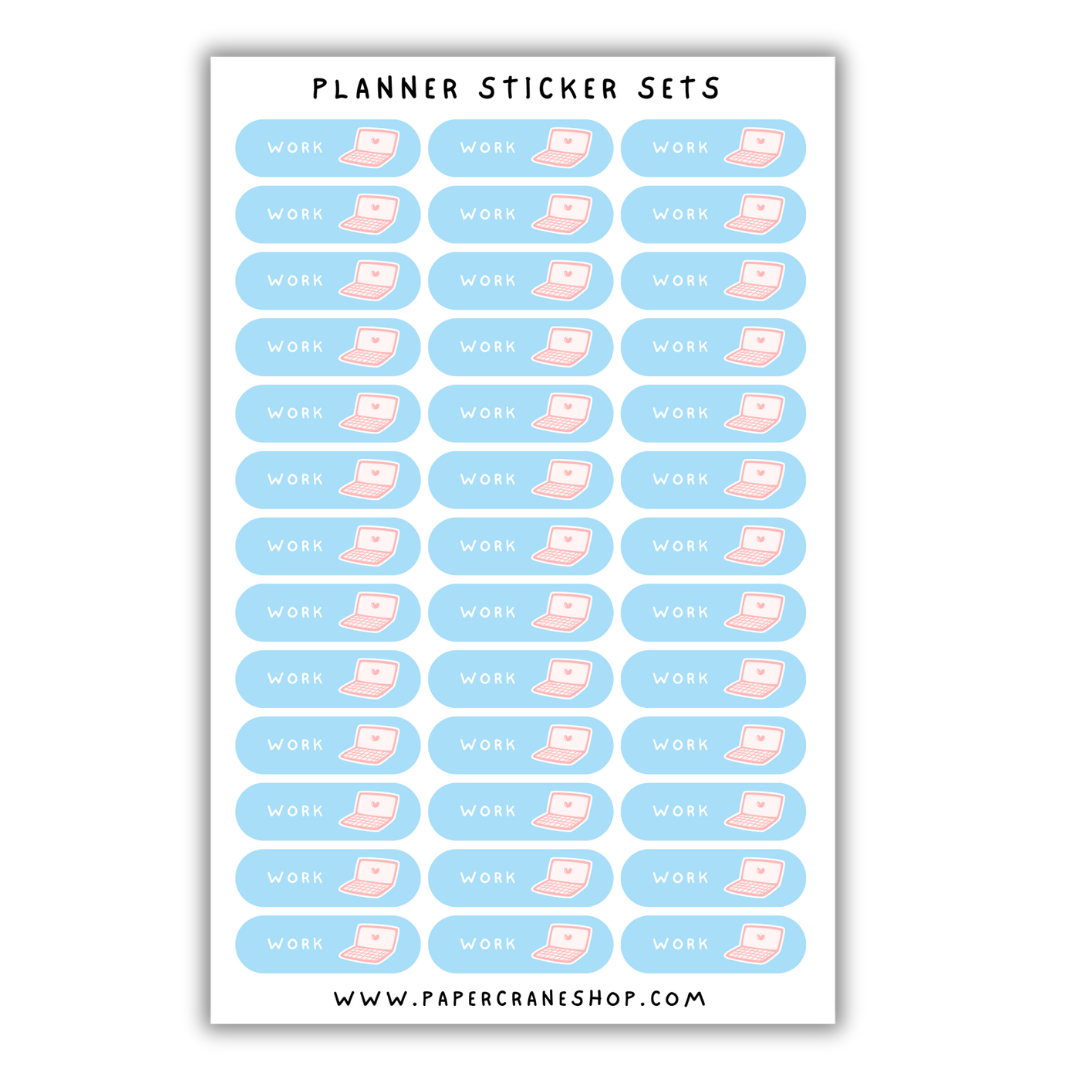 Cutesy Planner Sticker Set - Work