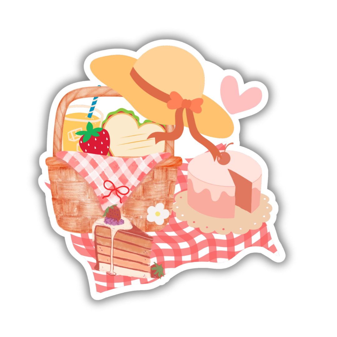 Pretty Picnic Basket Jumbo Sticker