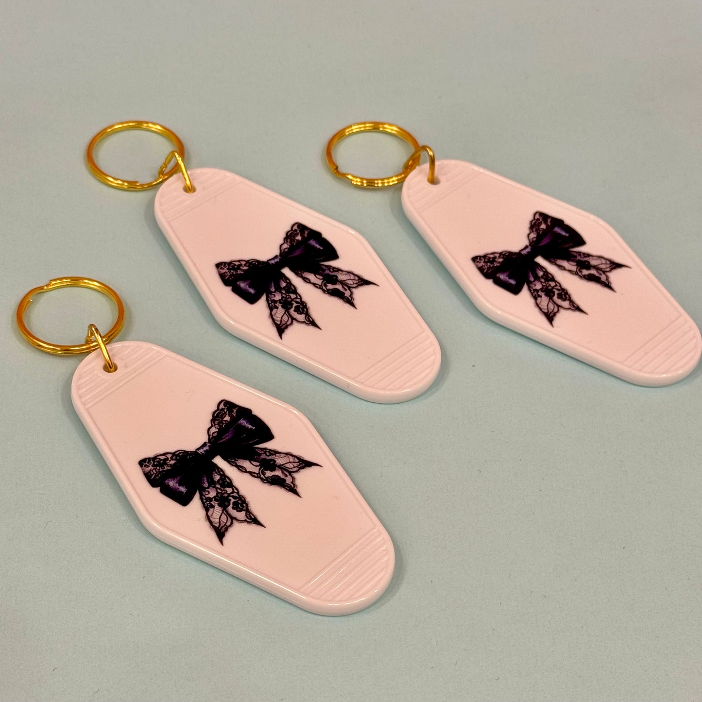 Black Lace Bow Keychain