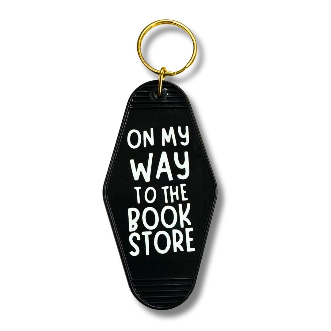 On My Way to the Book Store Keychain