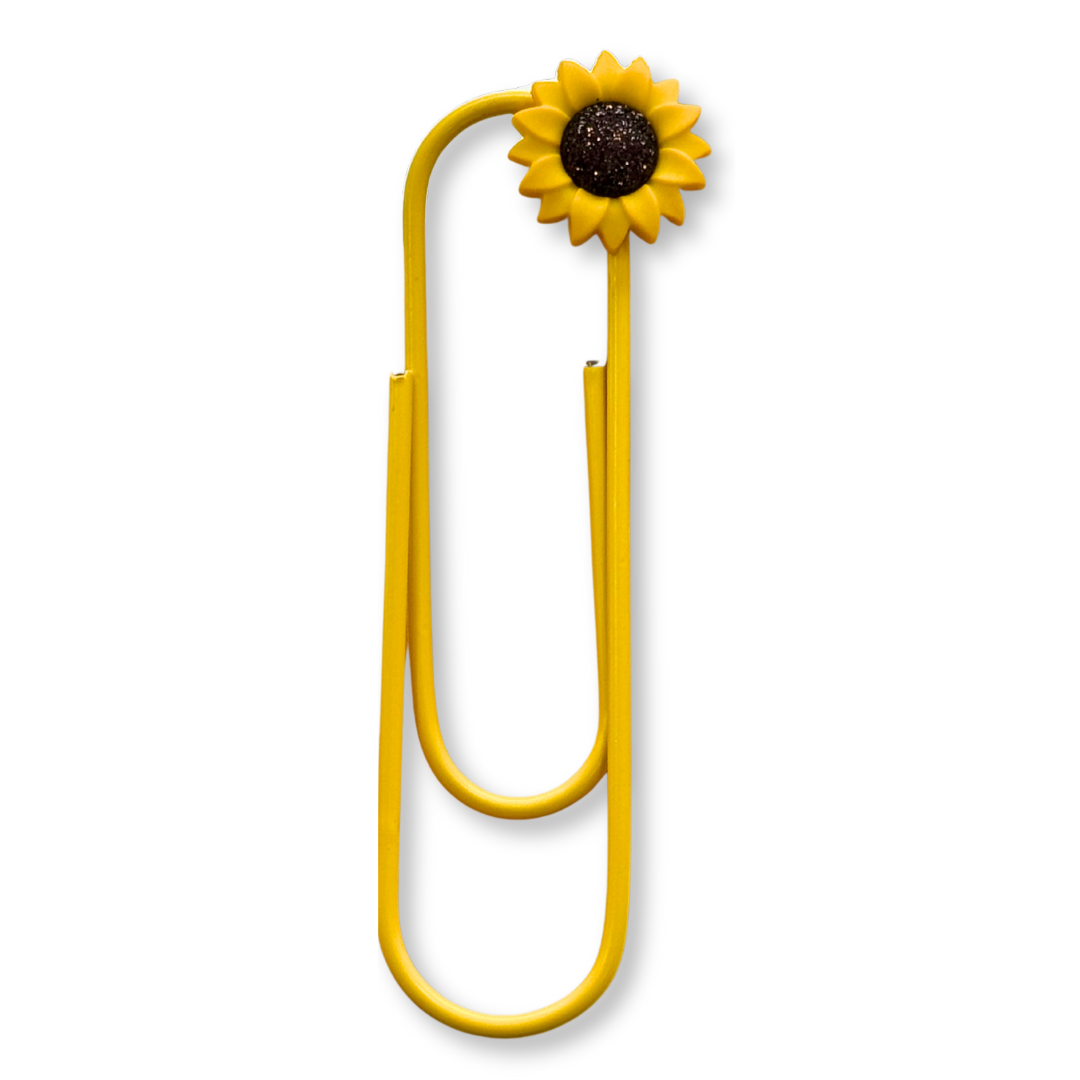 Yellow Sunflower Paper Clip Bookmark