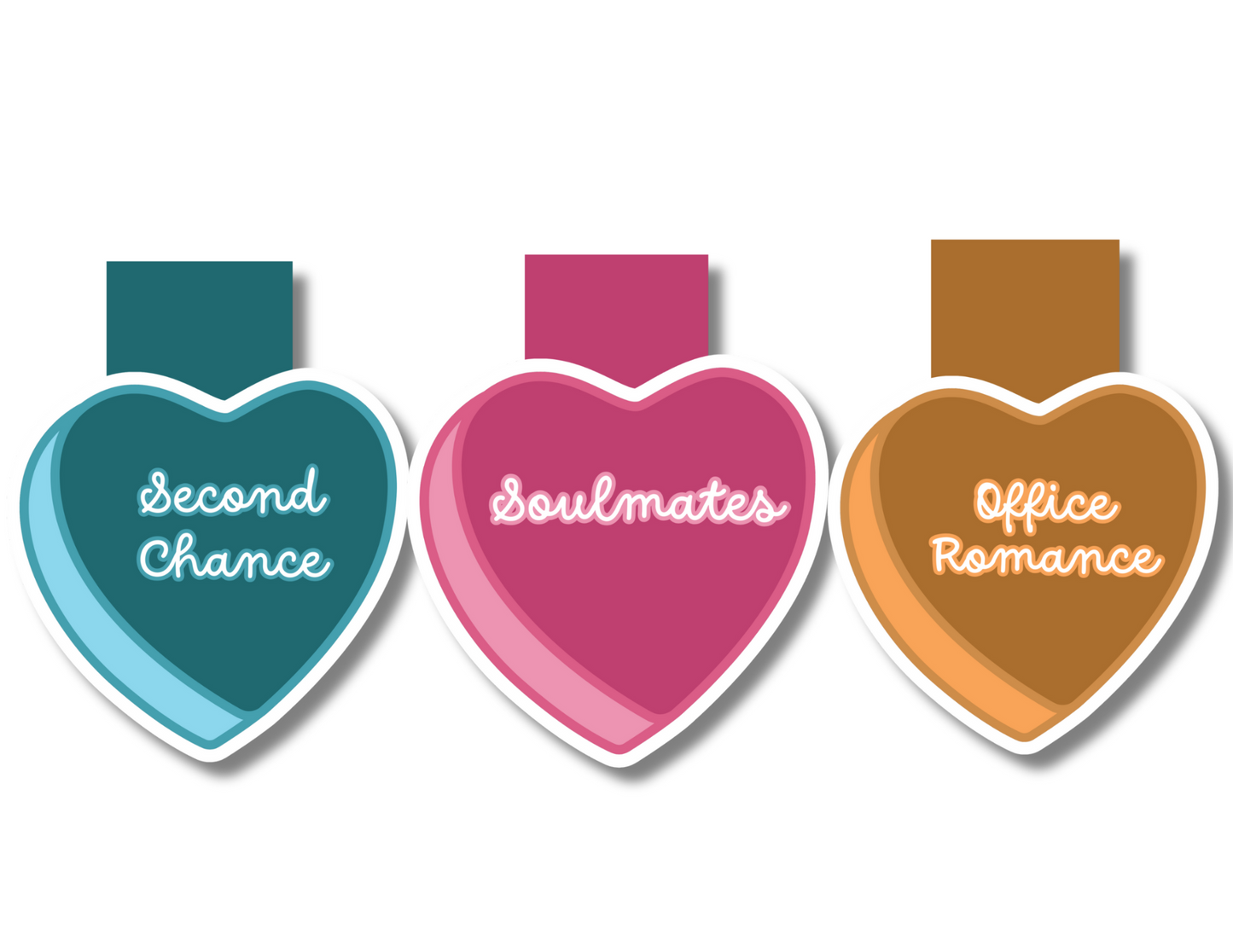 Conversation Heart Tropes Magnetic Bookmarks - Style 4