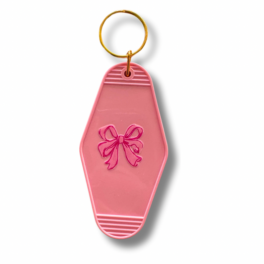 Pink Bow Keychain