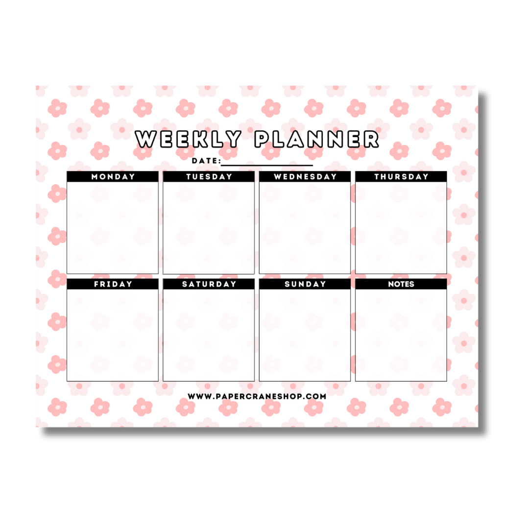 Pastel Petals Weekly Planner Pad