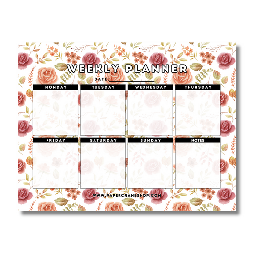 Rose Garden Weekly Planner Pad