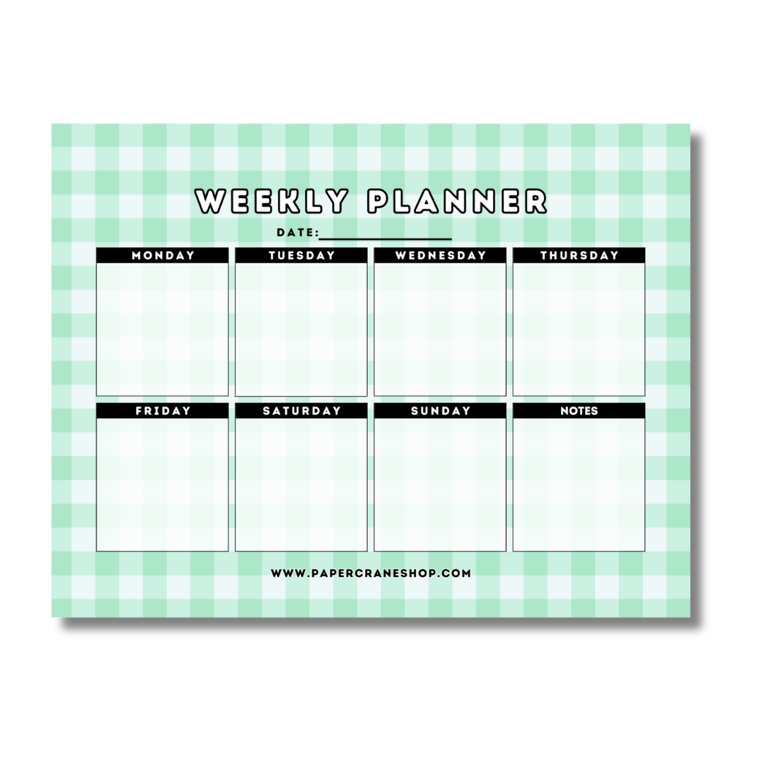 Gingham Weekly Planner