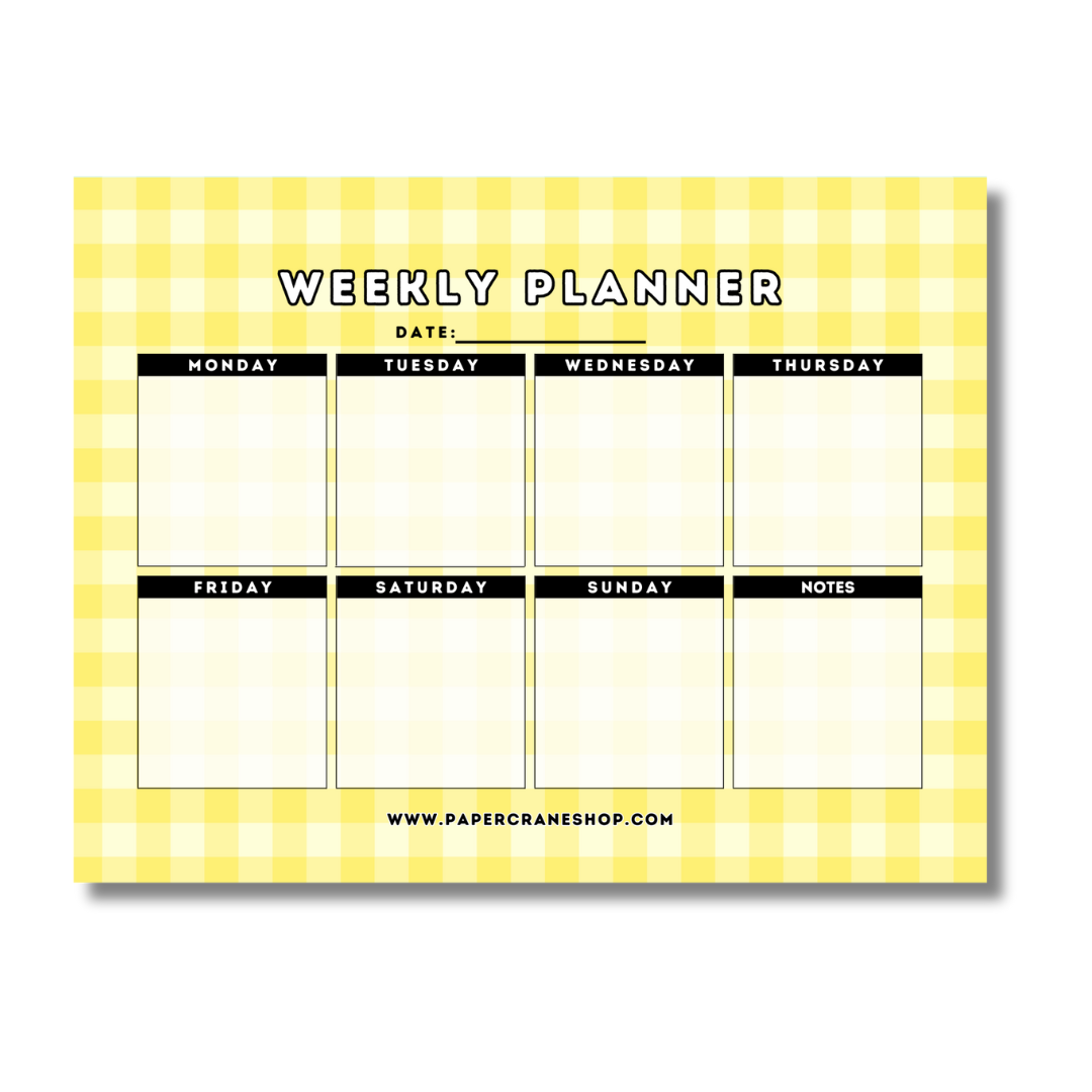 Gingham Weekly Planner