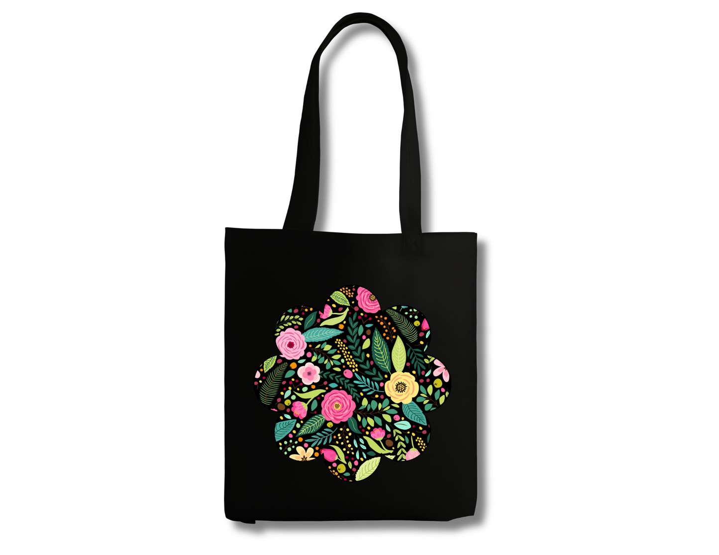 Black Florals Tote Bag