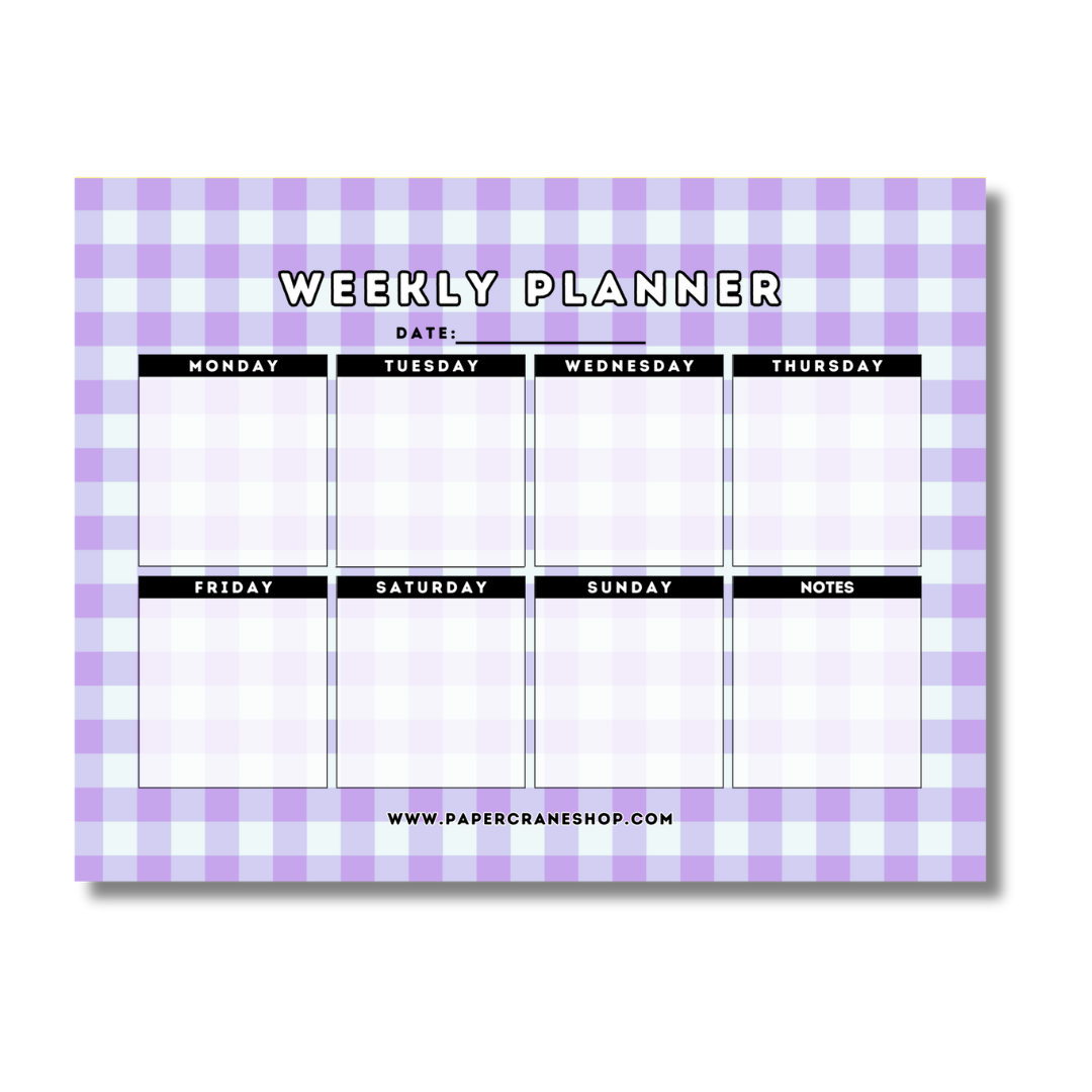 Gingham Weekly Planner