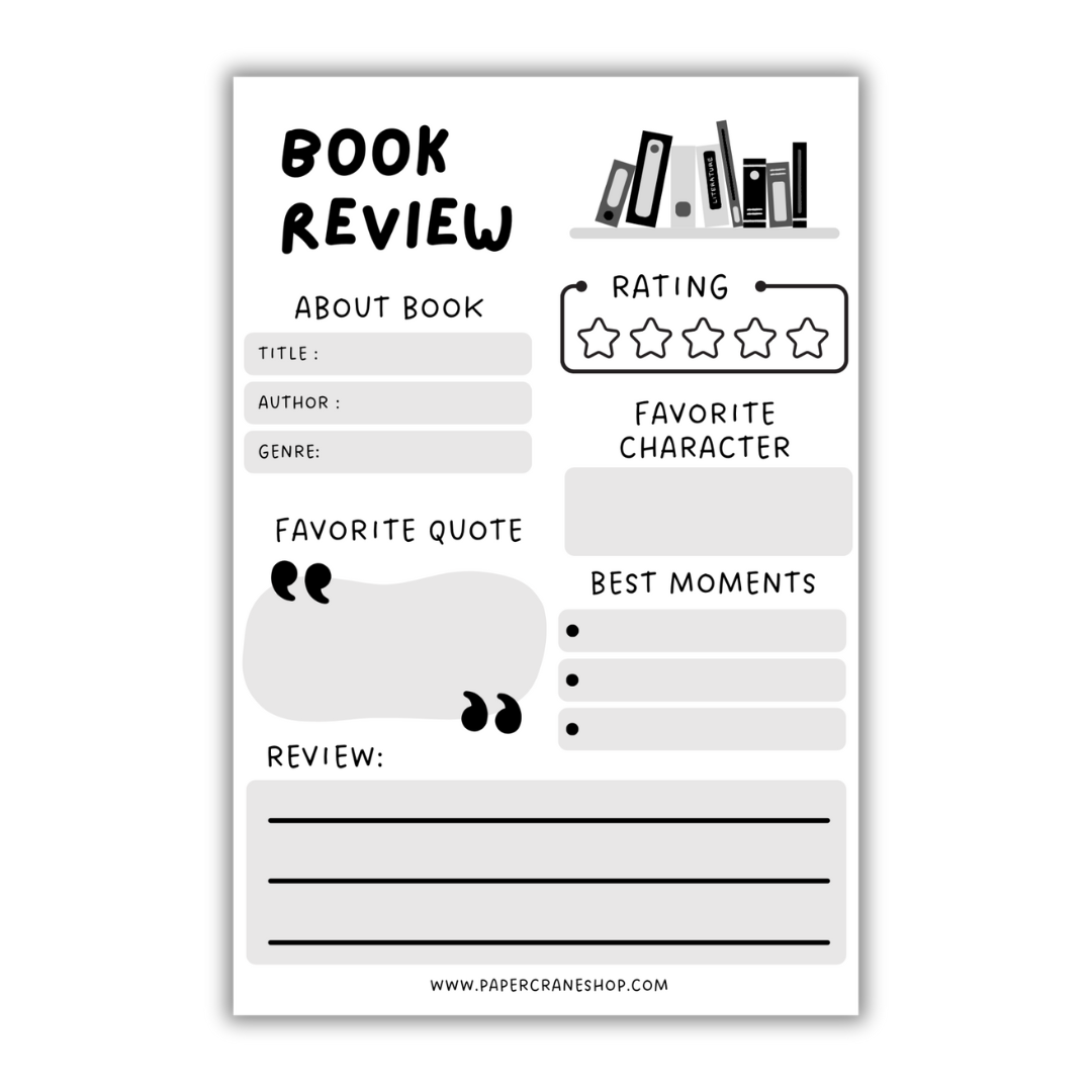 Book Review Pad - Black