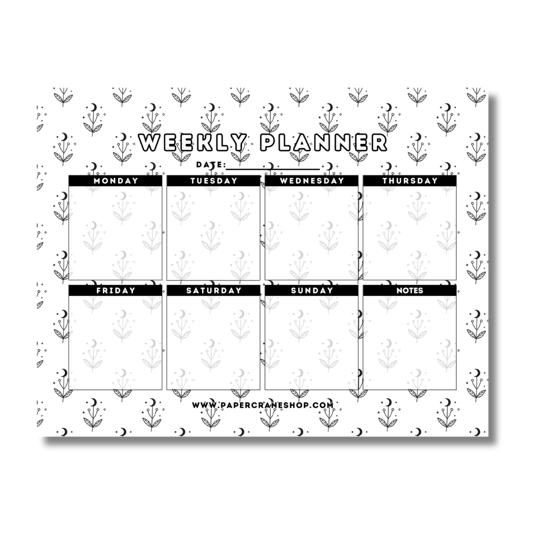 Moon Sprout Weekly Planner Pad