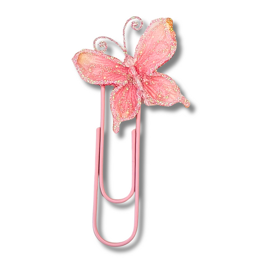 Butterfly Paper Clip Bookmark - Pink