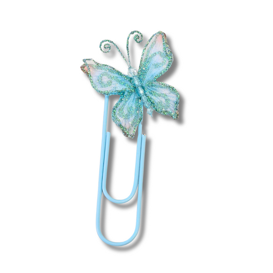 Butterfly Paper Clip Bookmark - Blue