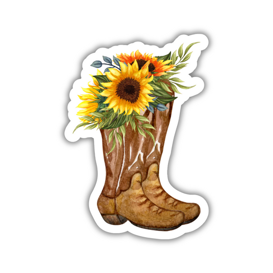 Sunflower Boots Sticker