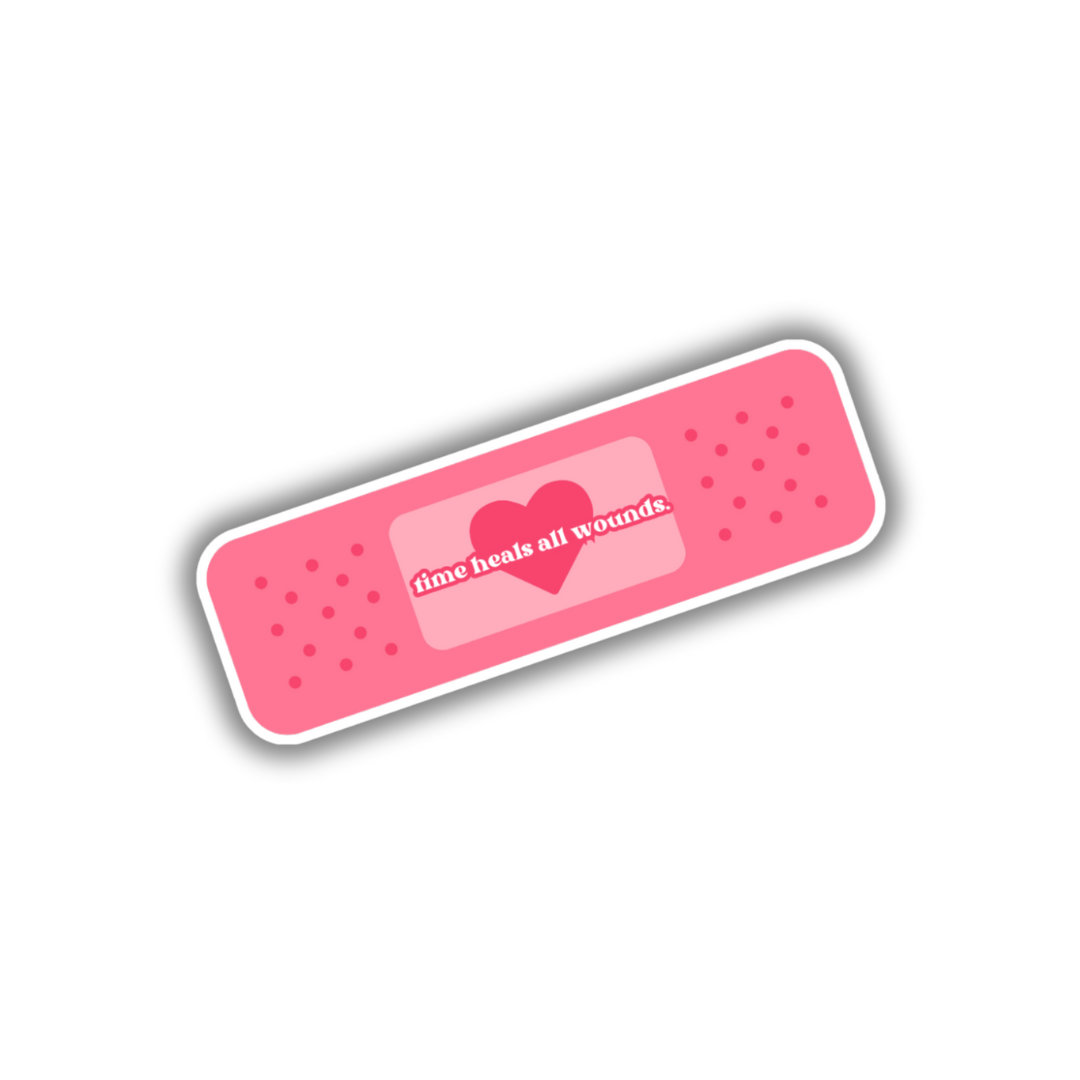 Time Heals All Wounds Bandaid Sticker