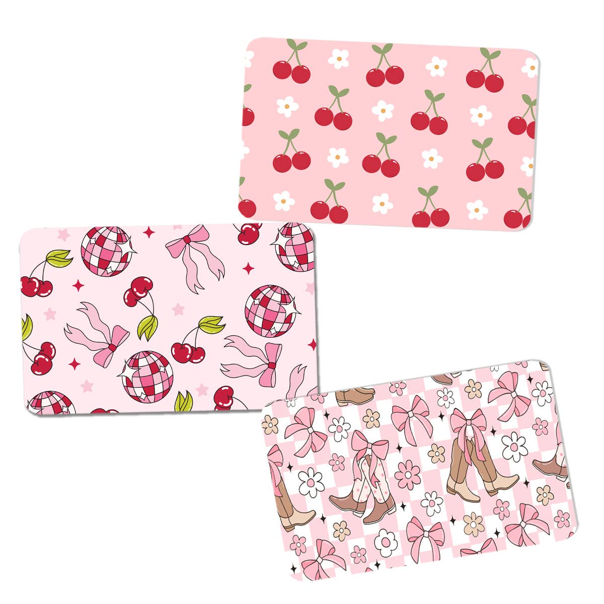 Pink Bow Cherries Boots Disco Laptop Desk Cushion Mouse Pad