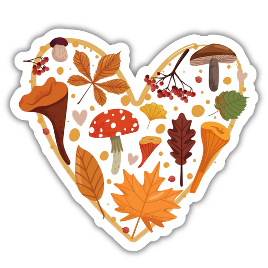 Fall Garden Heart Sticker