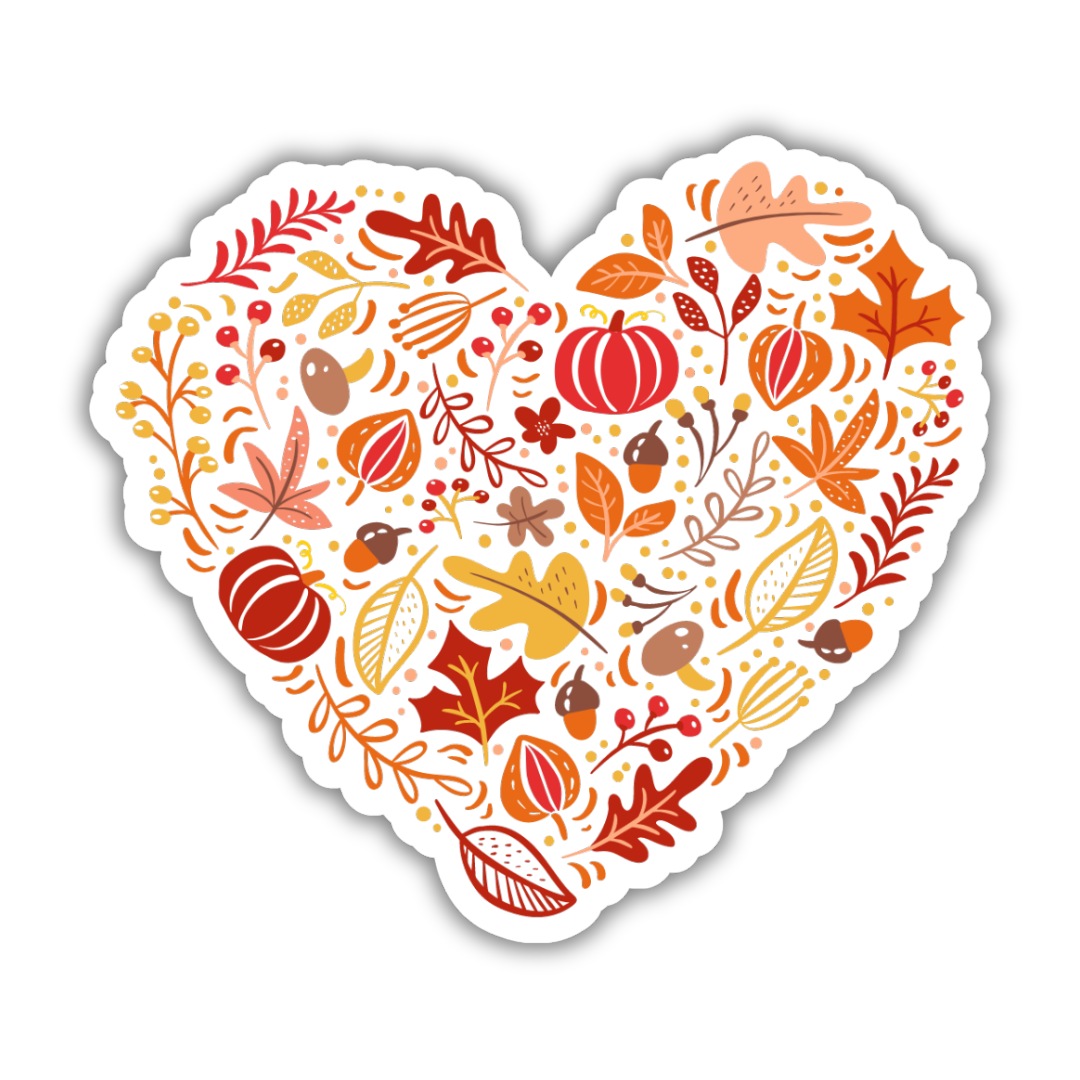 Autumn Breeze Heart Sticker