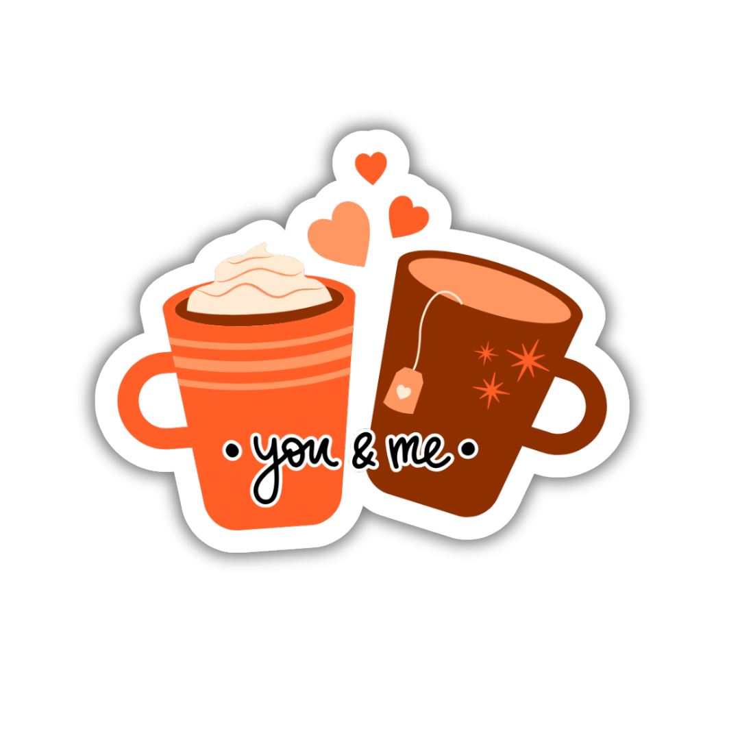 You & Me Coffee Sticker