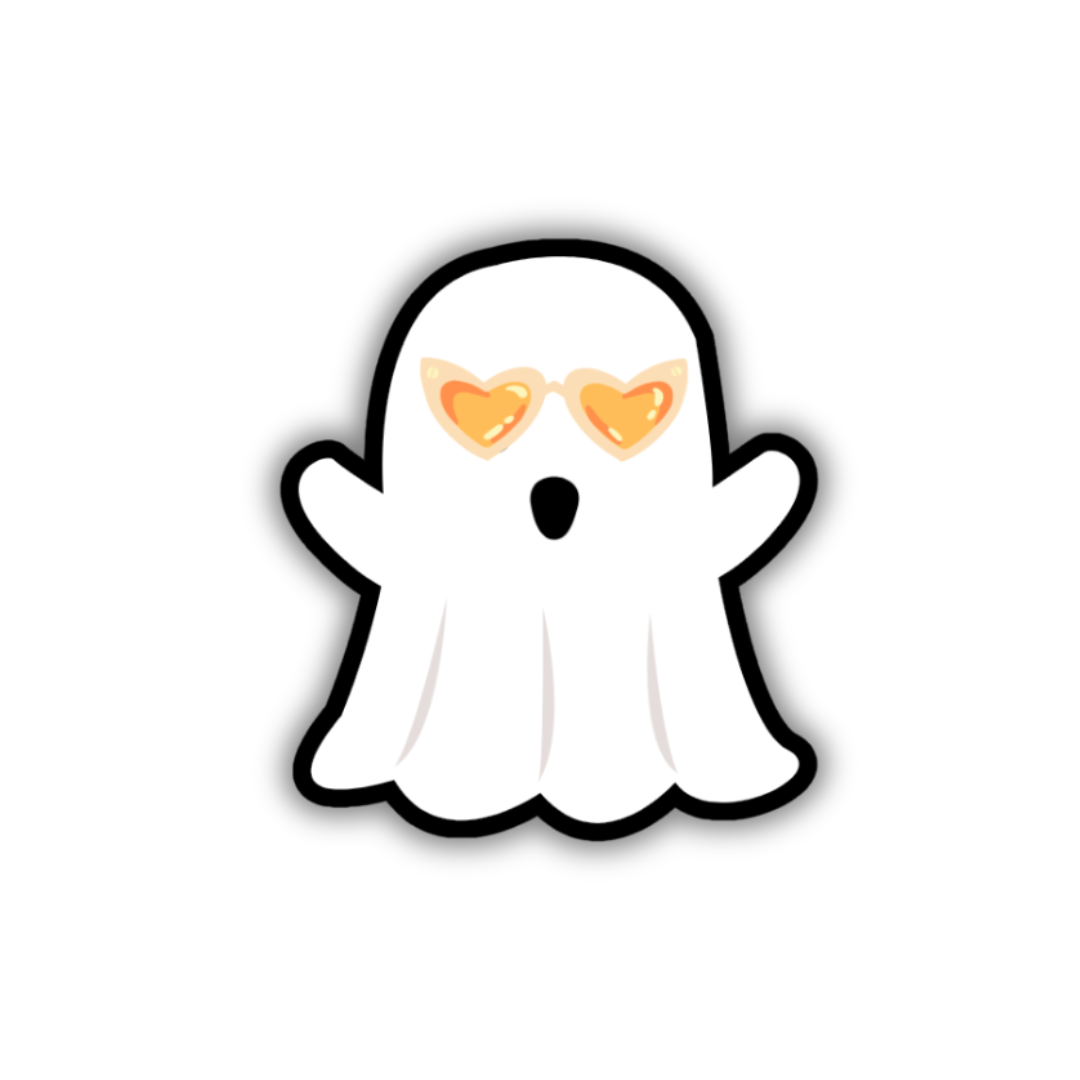 Groovy Ghost Sticker - Yellow