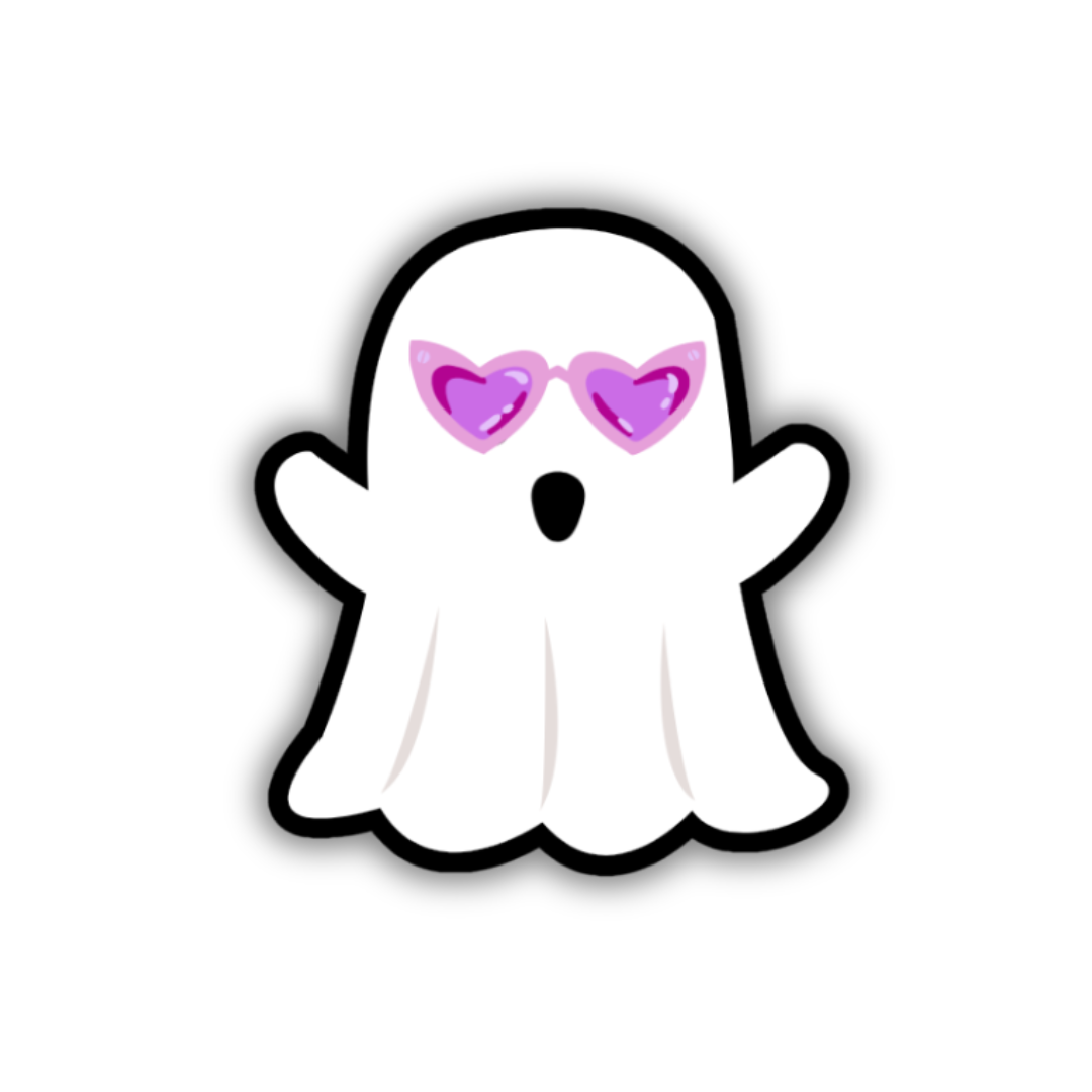 Groovy Ghost Sticker - Purple