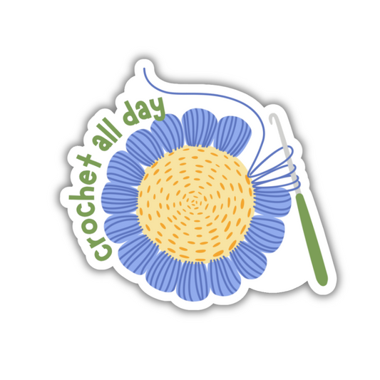 Crochet All Day Sticker