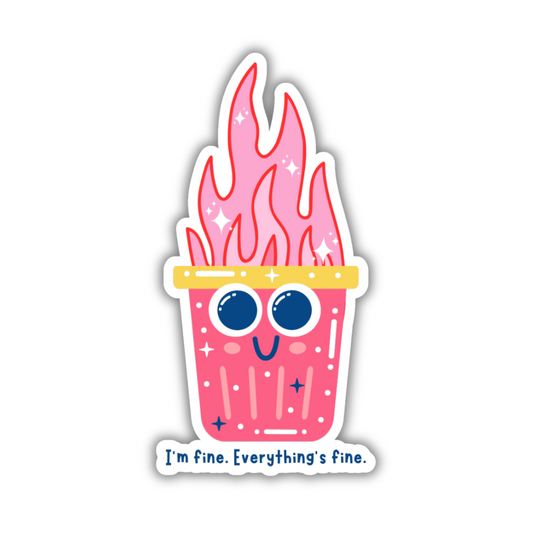 I'm Fine Trash Sticker