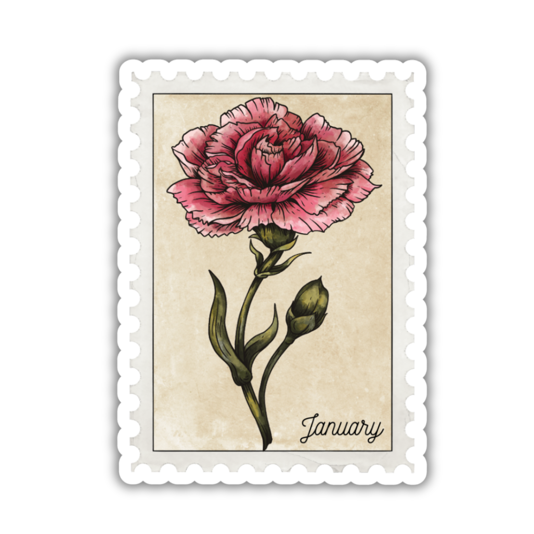 Birth Flower Stamp Stickers