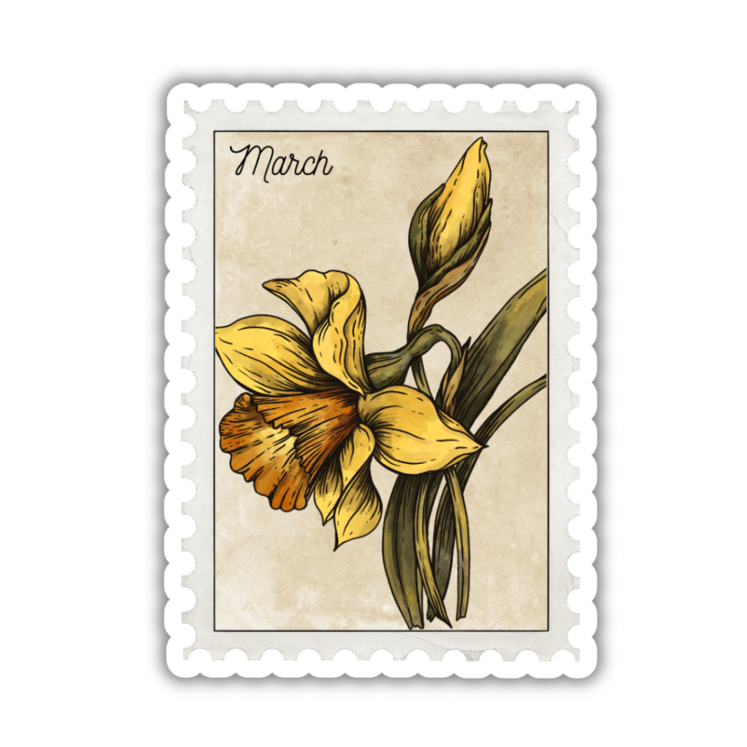 Birth Flower Stamp Stickers