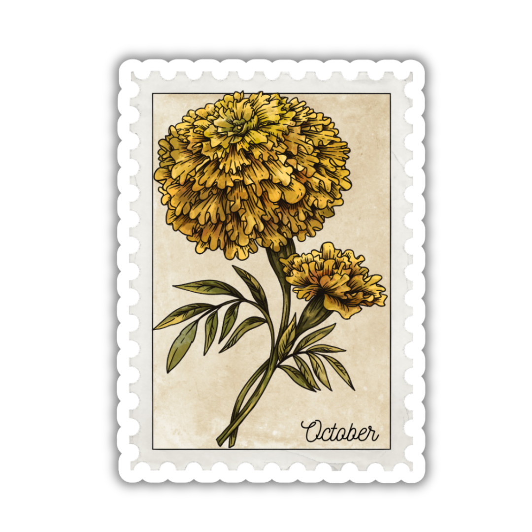 Birth Flower Stamp Stickers