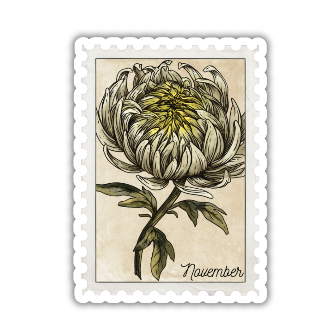 Birth Flower Stamp Stickers