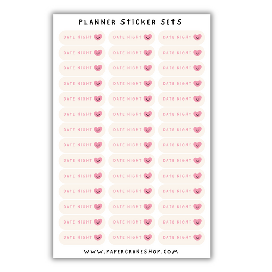 Cutesy Planner Sticker Set - Date Night