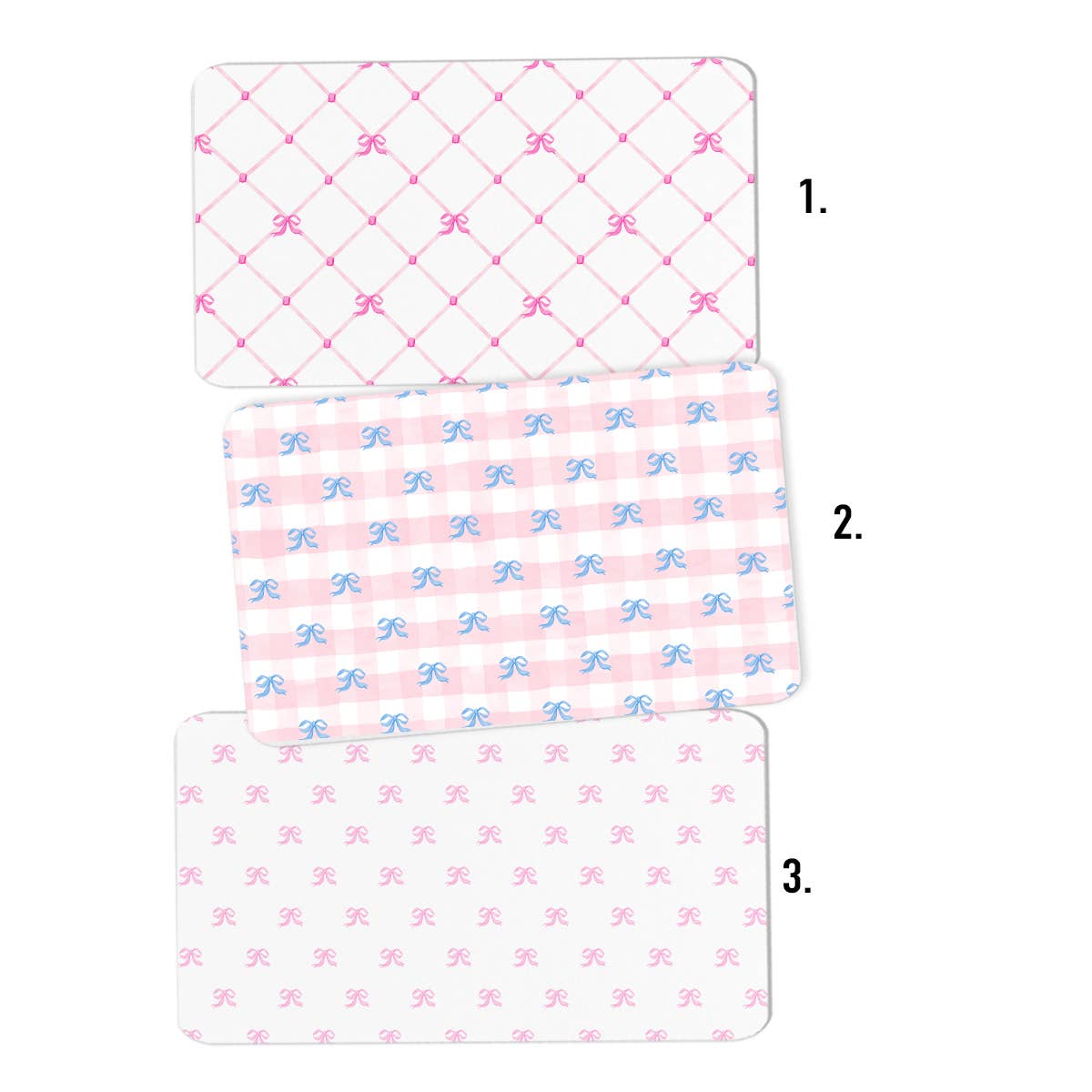 Girly Pink Bow Coquette  Desk Pad