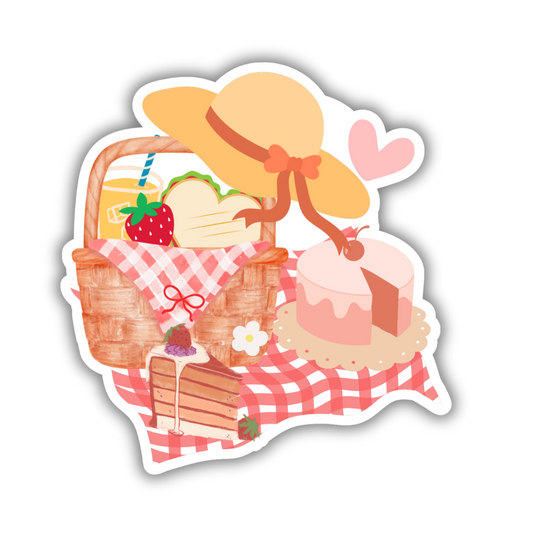 Pretty Picnic Basket Jumbo Sticker