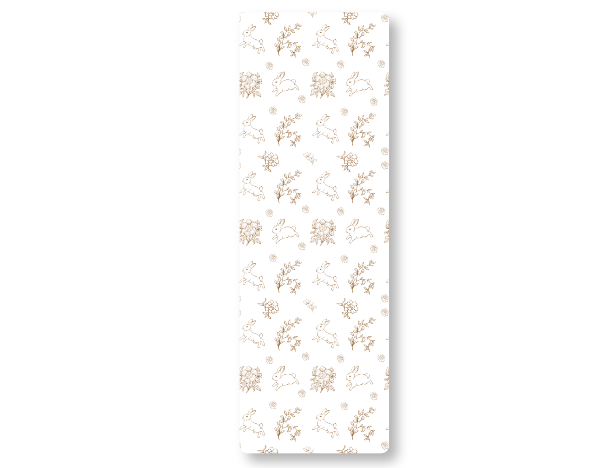 Patterned paper with floral and bunny designs on a white background