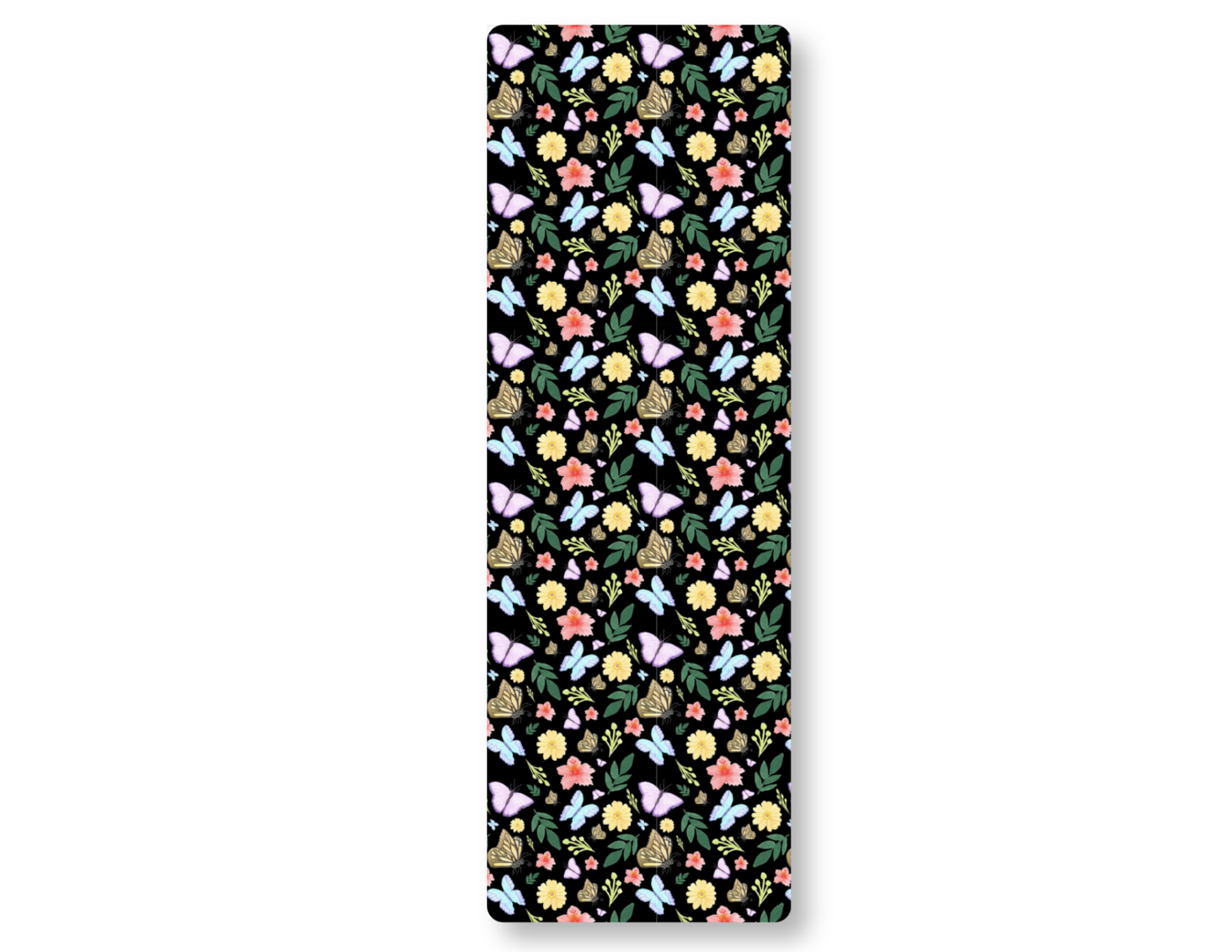 laminate bookmark featuring colorful butterflies and flowers