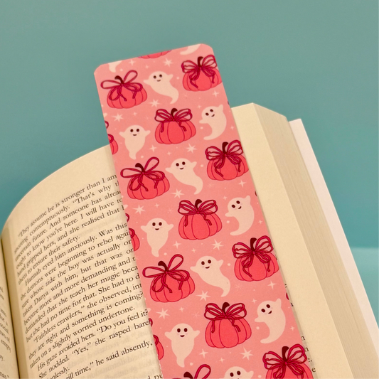 Pink Pumpkins Laminate Bookmark