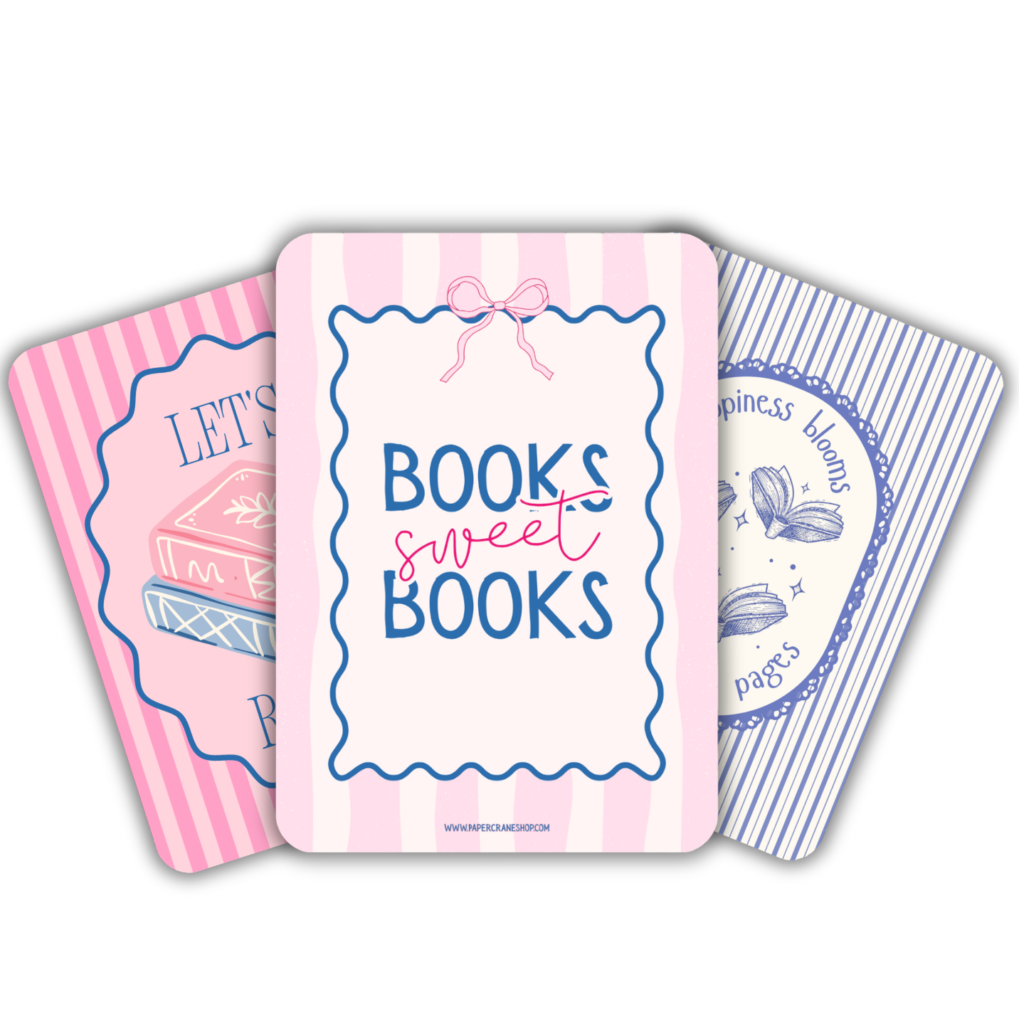 Three case inserts with decorative covers on a white background