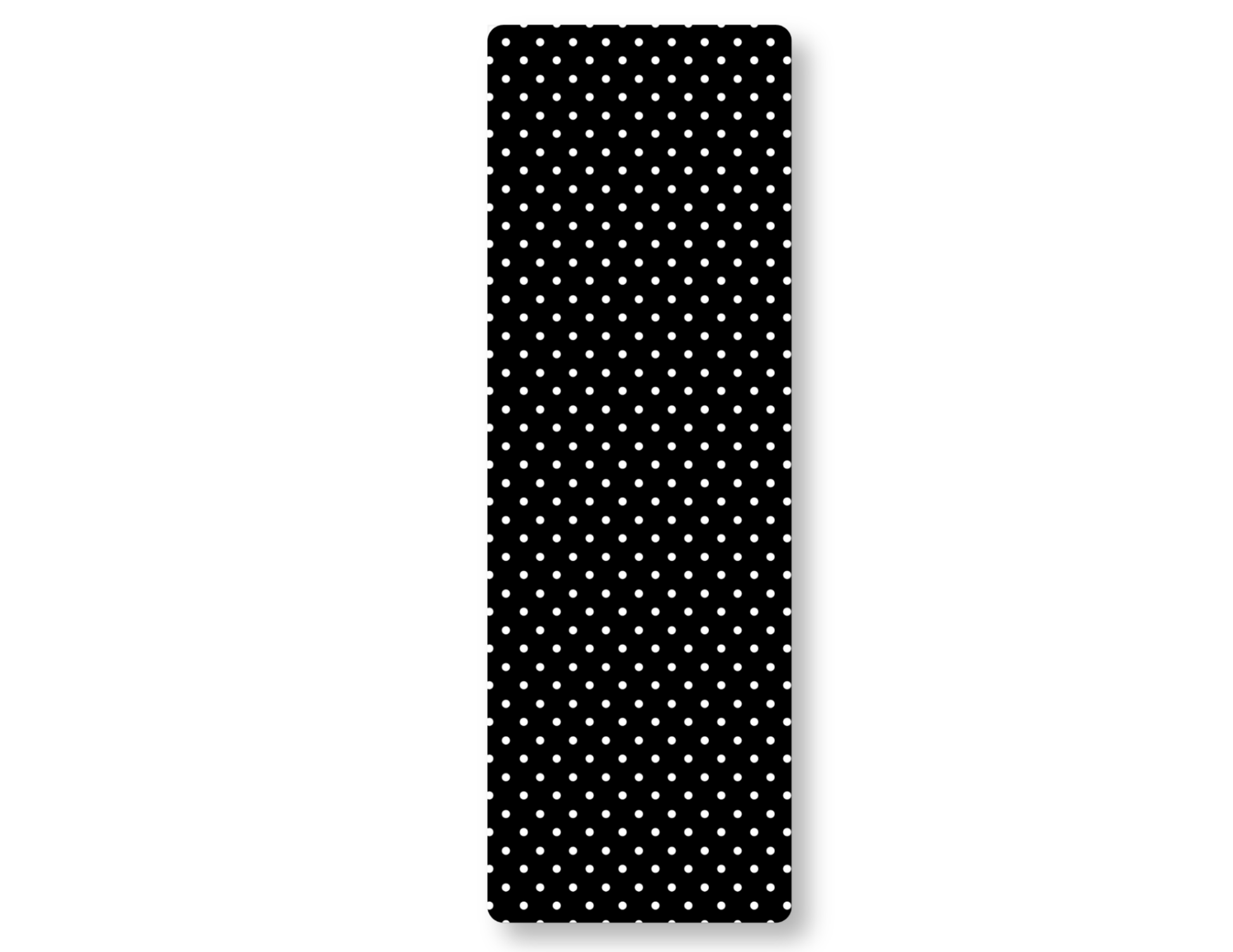 laminate bookmark with a polka dot pattern on a white background