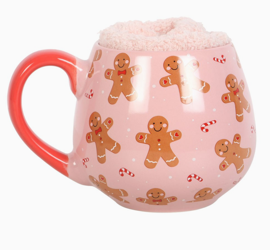 Christmas Gingerbread Mug and Socks Set