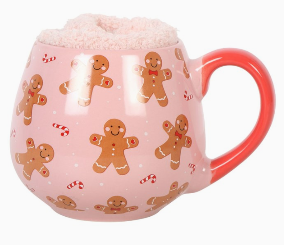 Christmas Gingerbread Mug and Socks Set