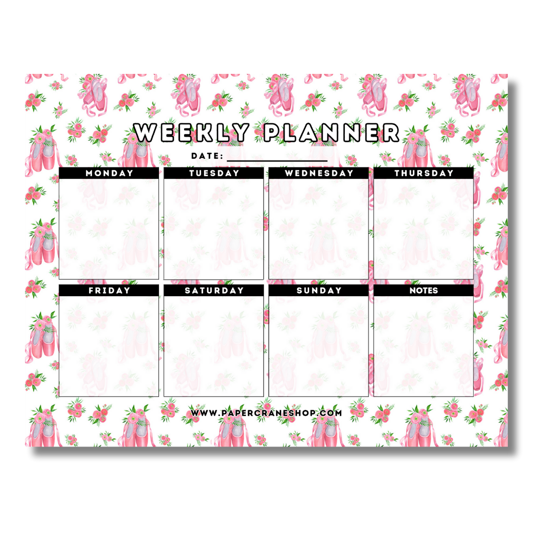 Blossoming Ballet Weekly Planner