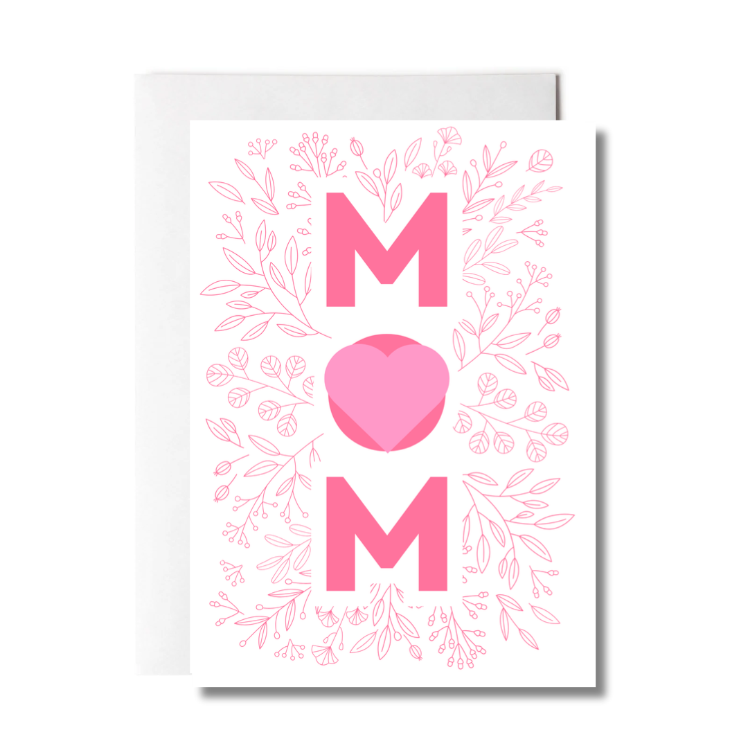 Pink Floral Mom Card