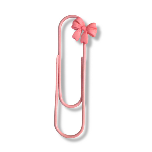 Pink Bow Paper Clip Bookmark