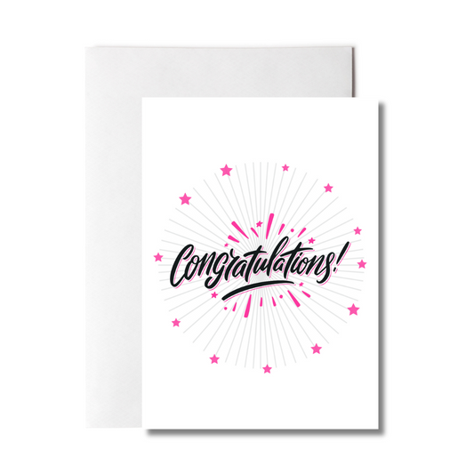 Pink Congratulations Greeting Card