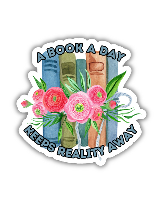 Watercolor Floral Books Sticker